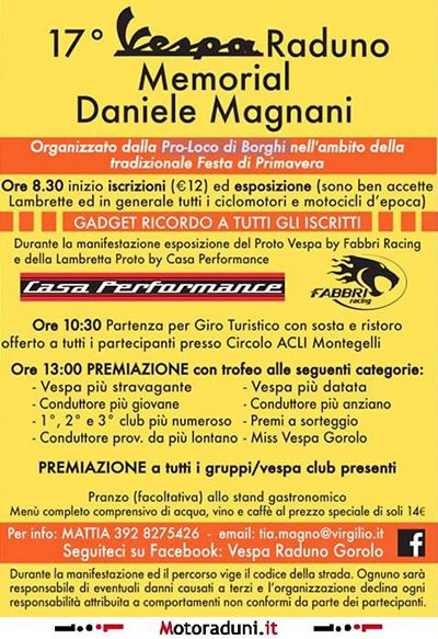 Locandina evento 17° VESPA RADUNO GOROLO