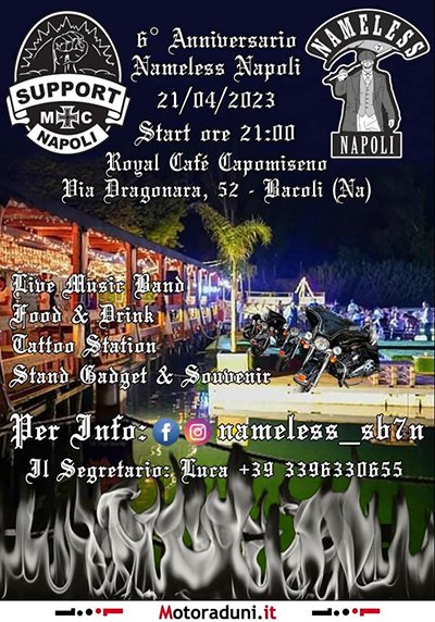 Locandina evento 6° ANNIVERSARIO NAMELESS NAPOLI
