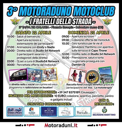 Locandina evento 3° MOTORADUND MOTOCLUB I FRATELLI DELLA STRADA