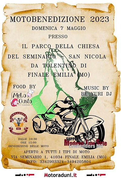 Locandina evento MOTOBENEDIZIONE2023