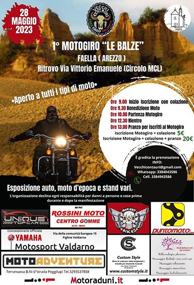 Locandina evento 1° MOTOGIRO LE BALZE