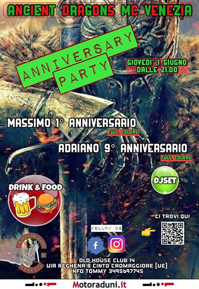 Locandina evento ANCIENT DRAGONS MC VENEZIA - ANNIVERSARY PARTY