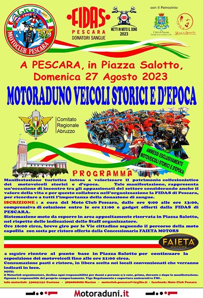 Locandina evento 3° MOTORADUNO VEICOLI STORICI E D'EPOCA