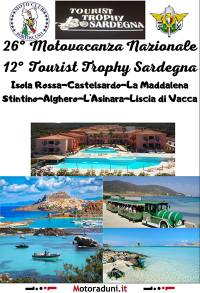 Locandina evento 26° MOTOVACANZA NAZIONALE TOURIST TROPHY SARDEGNA IN TOUR