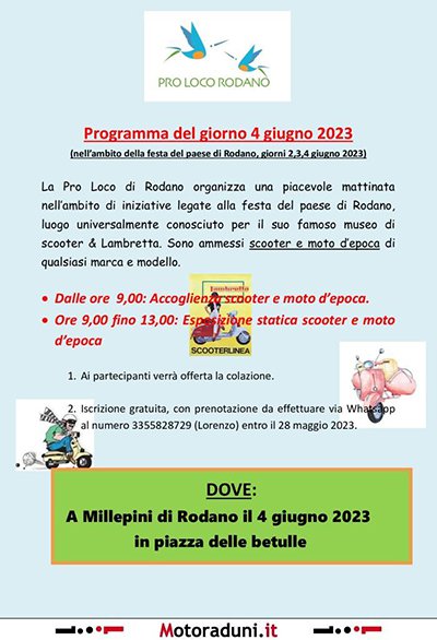 Locandina evento RODANO IN FESTA 2023