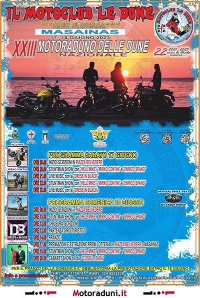 Locandina evento XXIII MOTORADUNO DELLE DUNE - NAZIONALE