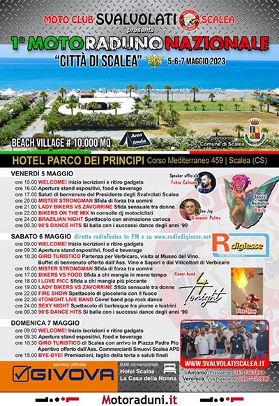 Locandina evento 1° MOTORADUNO NAZIONALE CITTA' DI SCALEA