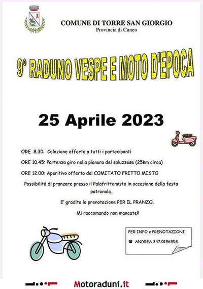 Locandina evento 9° RADUNO VESPE E MOTO D'EPOCA