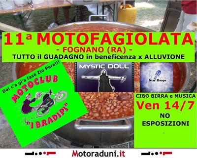Locandina evento 11ª MOTOFAGIOLATA - PRO ALLUVIONE