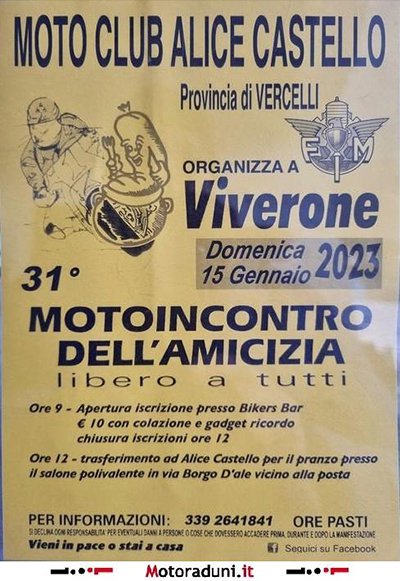 Locandina evento 31° MOTOINCONTRO DELL'AMICIZIA