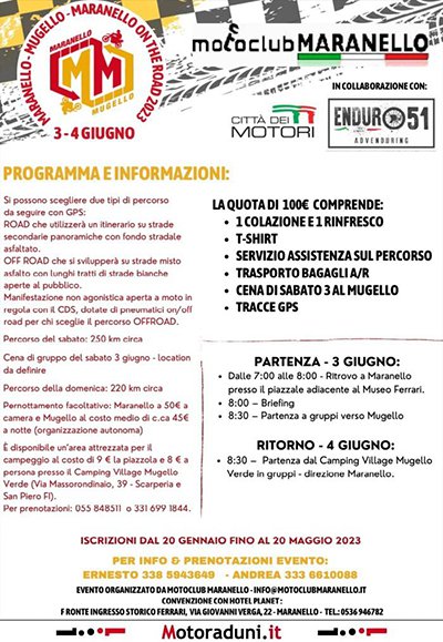 Locandina evento MARANELLO MUGELLO MARANELLO ON THE ROAD 2023
