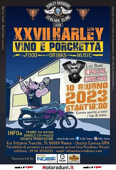 Locandina evento XXVII HARLEY VINO E PORCHETTA