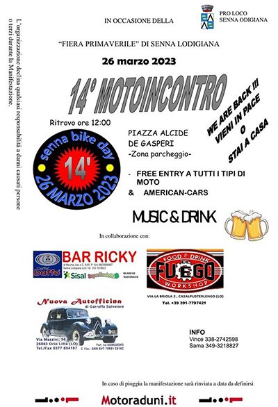 Locandina evento 14° SENNA BIKE DAY