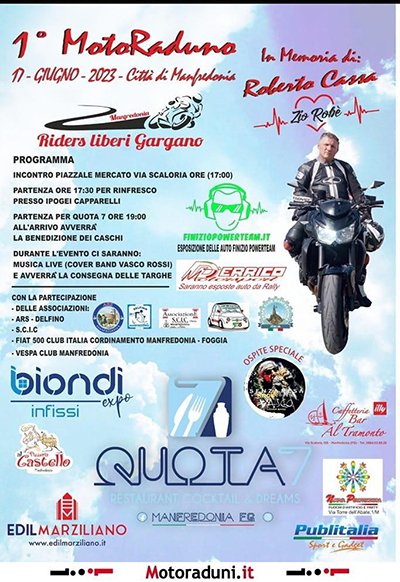Locandina evento 1° MOTORADUNO IN MEMORIA DI ZIO ROBE'