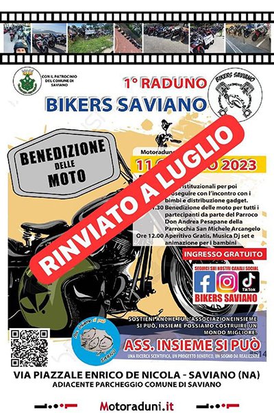 Locandina evento ANNULLATO - 1° RADUNO BIKERS SAVIANO