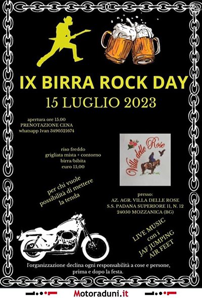 Locandina evento IX BIRRA ROCK DAY