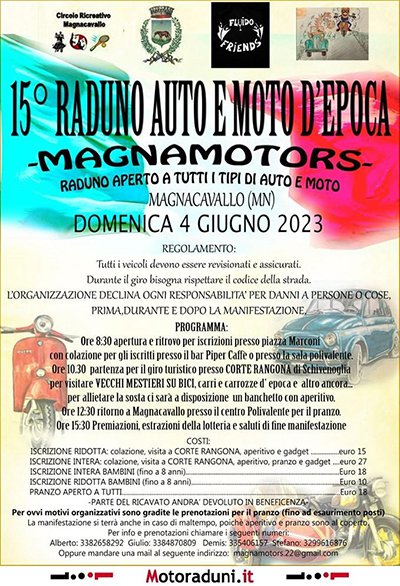 Locandina evento 15° RADUNO AUTO E MOTO D'EPOCA MAGNAMOTORS