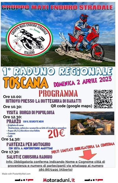 Locandina evento 1° RADUNO REGIONALE TOSCANA