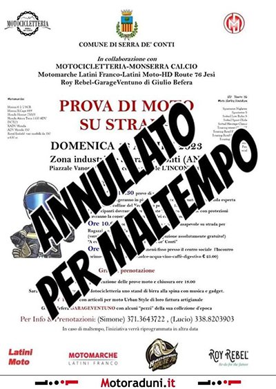 Locandina evento ANNULLATO - PROVA DI MOTO SU STRADA