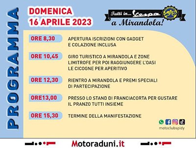 Locandina evento TUTTI IN VESPA A MIRANDOLA