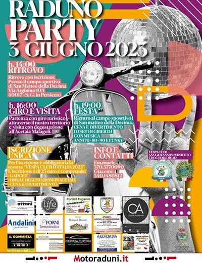 Locandina evento VESPA RADUNO PARTY