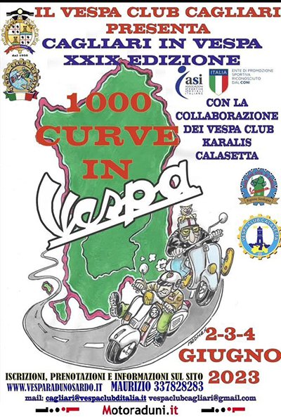 Locandina evento XXIX° 1000 CURVE IN VESPA