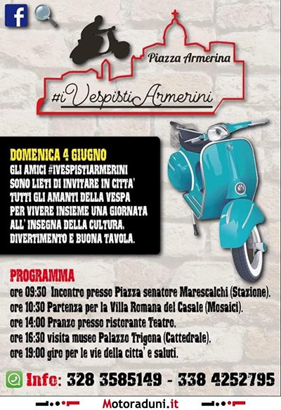 Locandina evento MOTORADUNO DEI VESPISTI ARMERINI