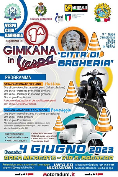 Locandina evento 1^ GIMKANA IN VESPA