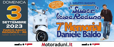 Locandina evento 7° SUPER VESPA RADUNO - MEMORIAL DANIELE BALDO