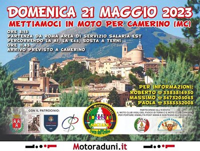 Locandina evento METTIAMOCI IN MOTO PER CAMERINO