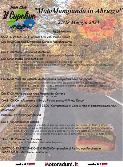 Locandina evento MOTO MANGIANDO IN ABRUZZO
