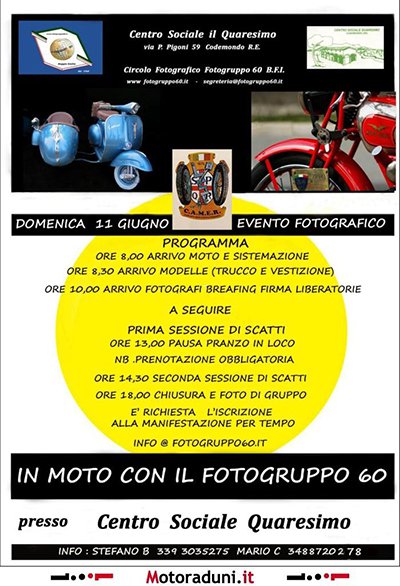 Locandina evento IN MOTO CON IL FOTOGRUPPO 60