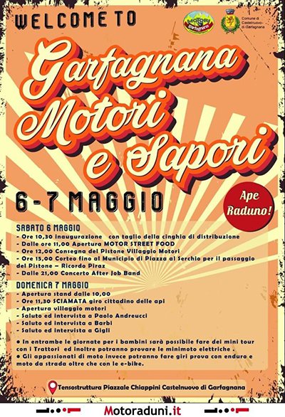Locandina evento GARFAGNANA MOTORI E SAPORI