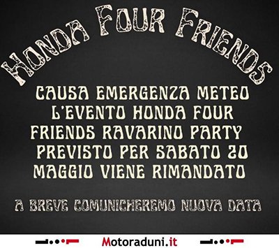 Locandina evento EVENTO ANNULLATO - HONDA FOUR FRIENDS RAVARINO 2023