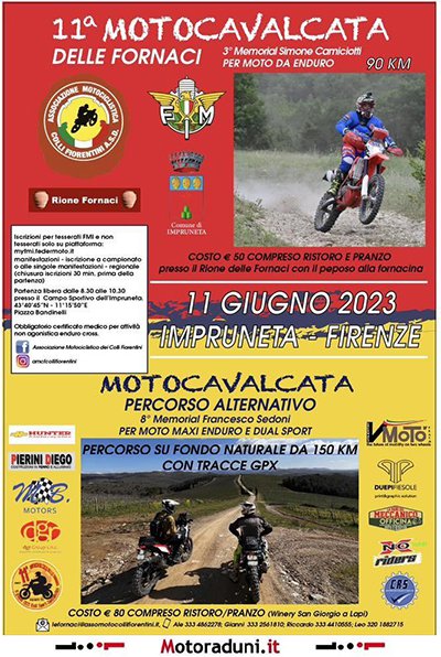 Locandina evento 11^ MOTOCAVALCATA DELLE FORNACI