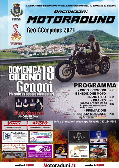 Locandina evento MOTORADUNO RED SCORPIONS 2023