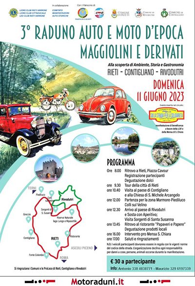Locandina evento 3° RADUNO AUTO E MOTO D'EPOCA MAGGIOLINI E DERIVATI