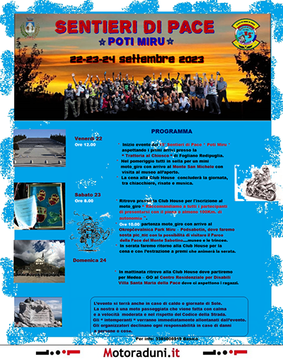 Locandina evento SENTIERI DI PACE * POTI MIRU *