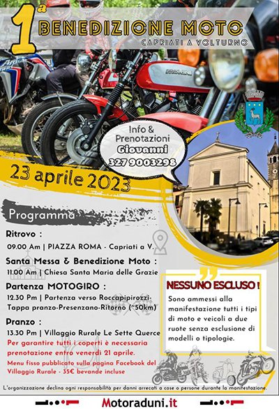 Locandina evento 1^ BENEDIZIONE MOTO