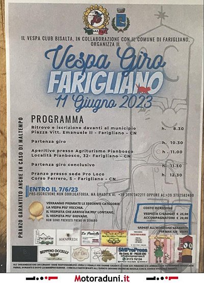 Locandina evento VESPA GIRO FARIGLIANO