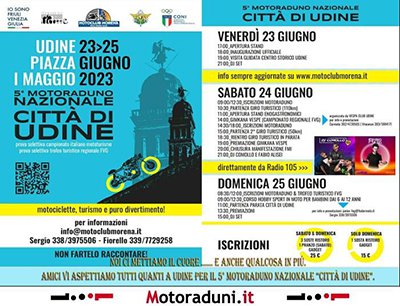 Locandina evento 5° MOTORADUNO NAZIONALE CITTA' DI UDINE
