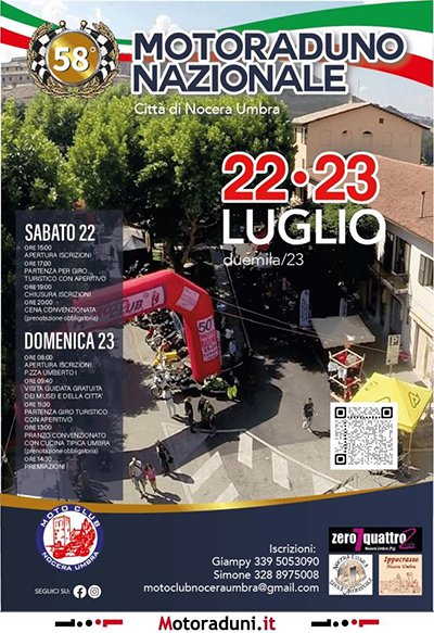 Locandina evento 58° MOTORADUNO NAZIONALE CITTA' DI NOCERA UMBRA