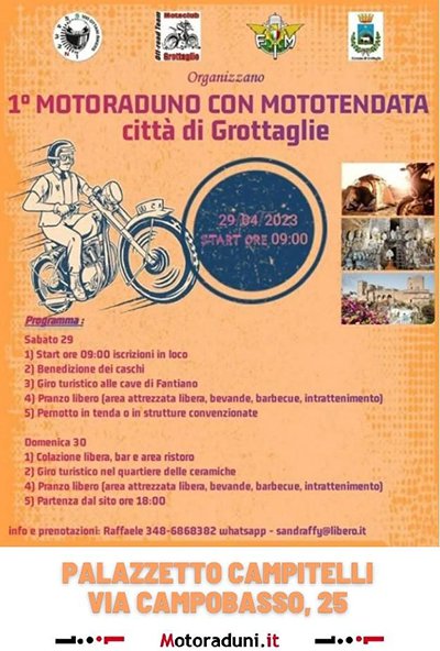 Locandina evento 1° MOTORADUNO CON MOTOTENDATA
