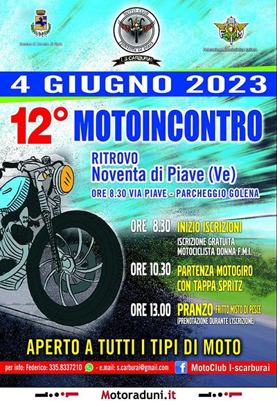 Locandina evento 12° MOTOINCONTRO S-CARBURAI