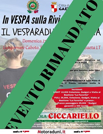 Locandina evento EVENTO RIMANDATO - VESPARADUNO DI GAETA