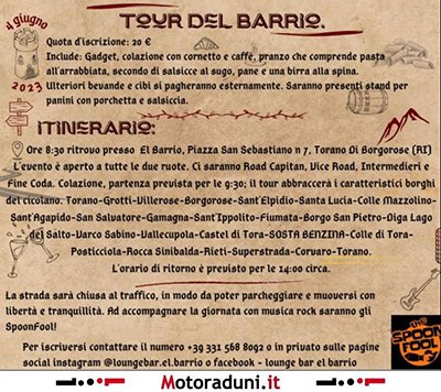 Locandina evento TOUR DEL BARRIO