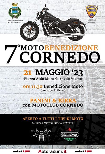 Locandina evento 7^ MOTOBENEDIZIONE CORNEDO