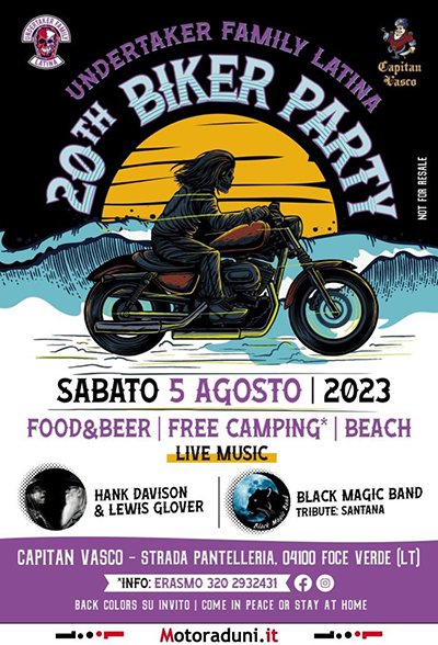 Locandina evento 20TH BIKER PARTY - UNDERTAKER FAMILY LATINA