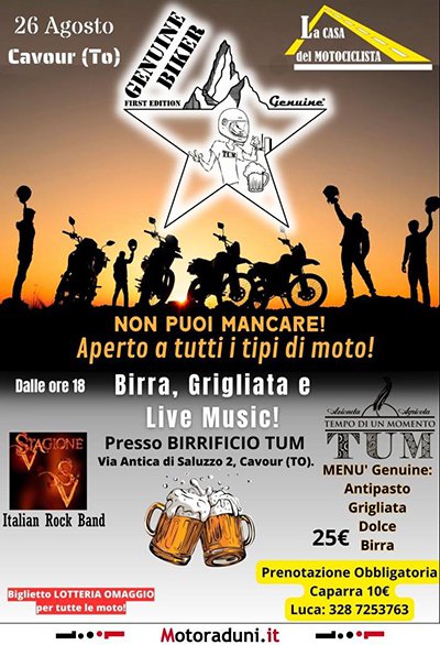Locandina evento GENUINE BIKER