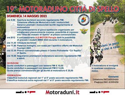 Locandina evento 19° MOTORADUNO CITTA' DI SPELLO